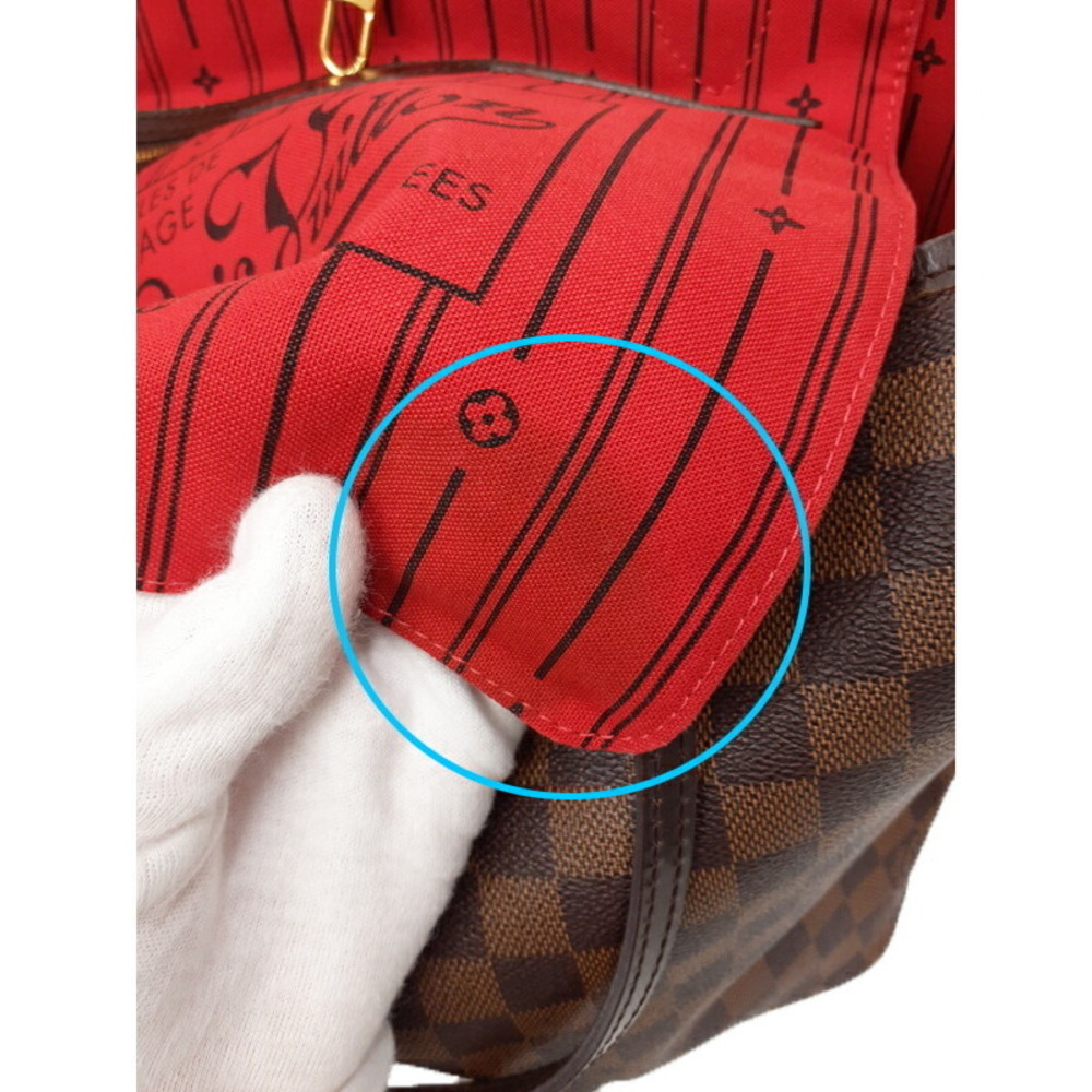 Louis Vuitton Damier Ebene Brown Neverfull Tote Bag - Picture 7 of 8